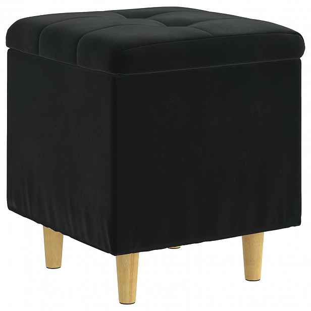 vidaXL Ottoman s úložným prostorem Černý 40 x 40 x 45 cm samet