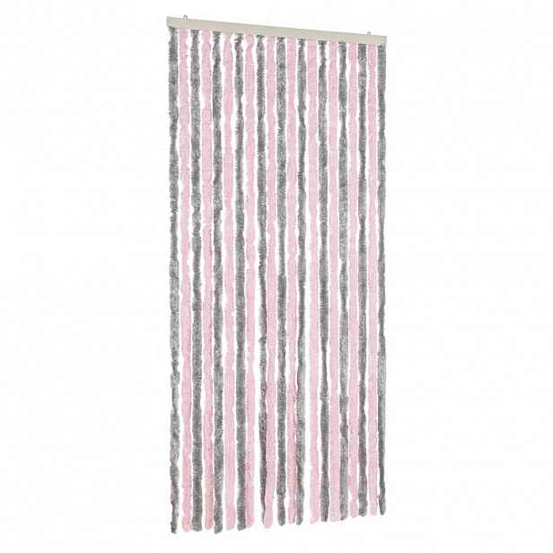 vidaXL Závěs proti hmyzu stříbrošedý a růžový 90 x 220 cm žinylka
