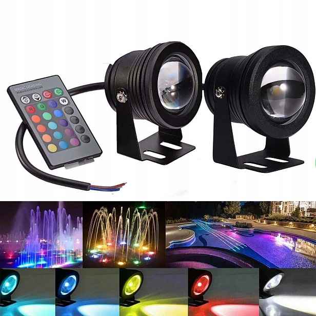 Vodotěsné, Podvodní Rgb Bodové Reflektory S Dálkovým Ovládáním, 2 Ks