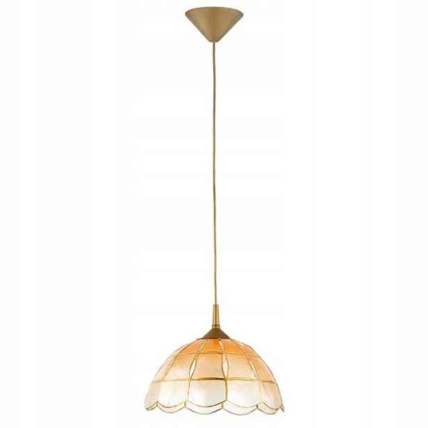 Závěsná lampa vintage zlatá oranžová stínidlo E27 15W Sole Alfa