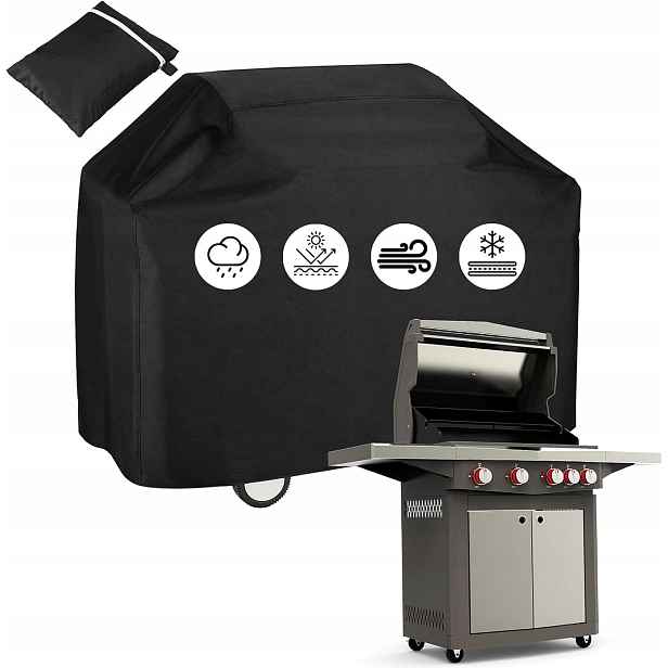 Obal Na Gril Ochranná Podložka Kryt Grilu Vodotěsný Černý Pevný