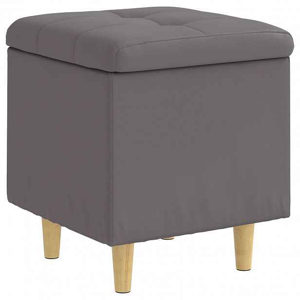 vidaXL Ottoman s úložným prostorem Šedý 40 x 40 x 45 cm Umělá kůže
