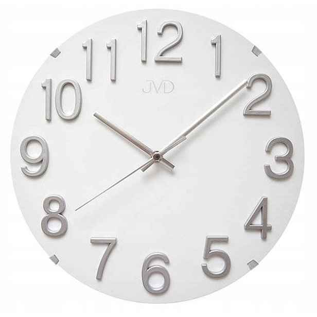 Bílé Elegantní Nástěnné Hodiny Jvd HT98.5 30 cm 3D