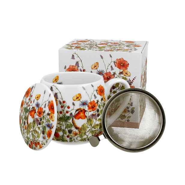 Duo Porcelánový hrnek s infuzérem WILD BIRDS ml bílý