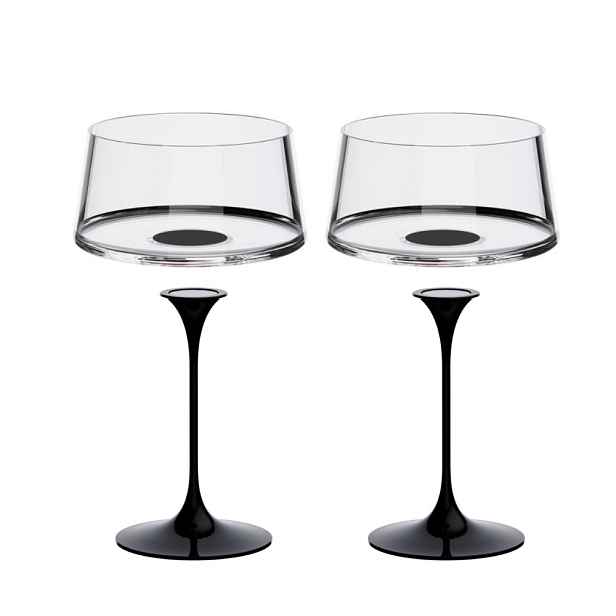 Sada 2 sklenice na šampaňské + 2 stopky Trebonn SplitGlass, 2 ks Barva: černá