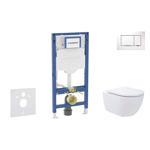 SANITINO - Set předstěnové instalace, klozetu Oudee a sedátka softclose, tlačítko Sigma20, bílá/chrom SANI11CA31155