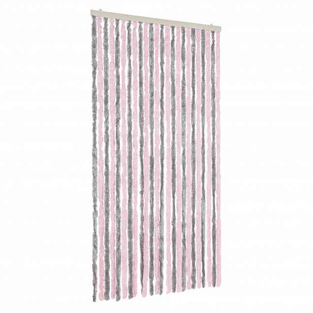 vidaXL Závěs proti hmyzu stříbrošedý a růžový 100 x 220 cm žinylka