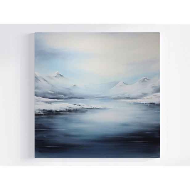 Obraz Na Plátně Canvas Krajina Hory Voda Jezero Fiord Zima Sníh 50x50