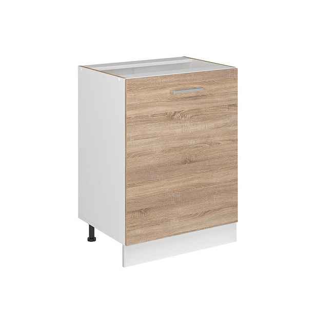 Vicco SPODNÍ SKŘÍŇKA KUCHYŇSKÉ LINKY R-Line, Sonoma/Bílá, 60 cm s 1 dveřmi bez pracovní desky