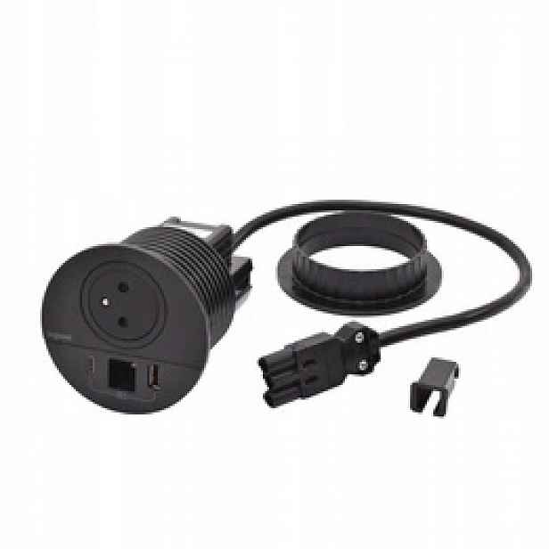 Nábytková zásuvka 2P+Z/USB A+C/RJ45 Bílá 654701