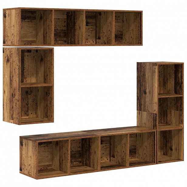 vidaXL Sestava TV skříněk 4 ks Staré dřevo Kompozitní dřevo