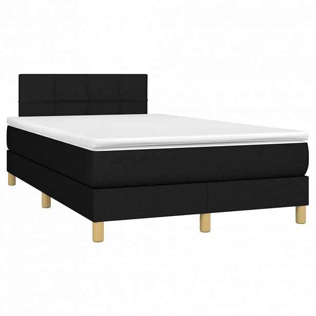 vidaXL Box spring postel s matrací černá 120x190 cm textil