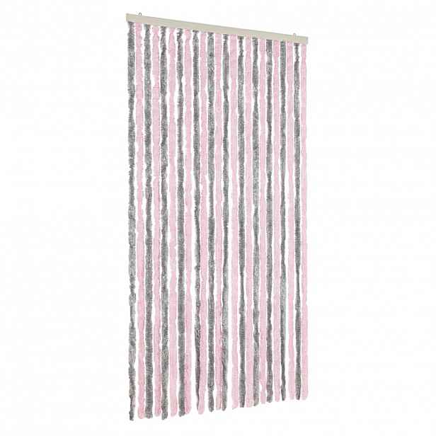 vidaXL Závěs proti hmyzu stříbrošedý a růžový 100 x 230 cm žinylka