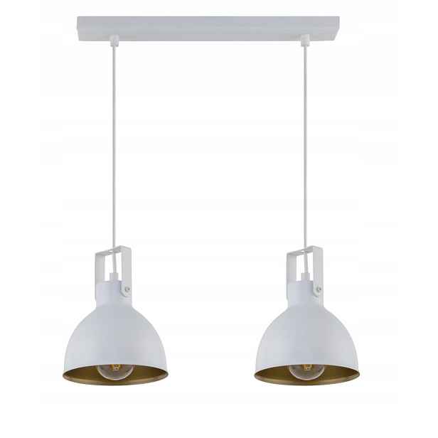 Závěsná lampa Mars 2xE27 15W loft retro bílá/zlatá Sigma Lighting