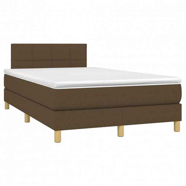 vidaXL Box spring postel s matrací tmavě hnědá 120x190 cm textil