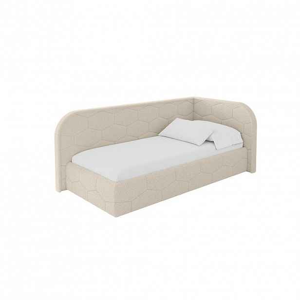 ALTDECOR JEDNOLŮŽKOVÁ POSTEL pro mládež s úložným prostorem, vlevo - JAXY 90x200 tmavě béžová