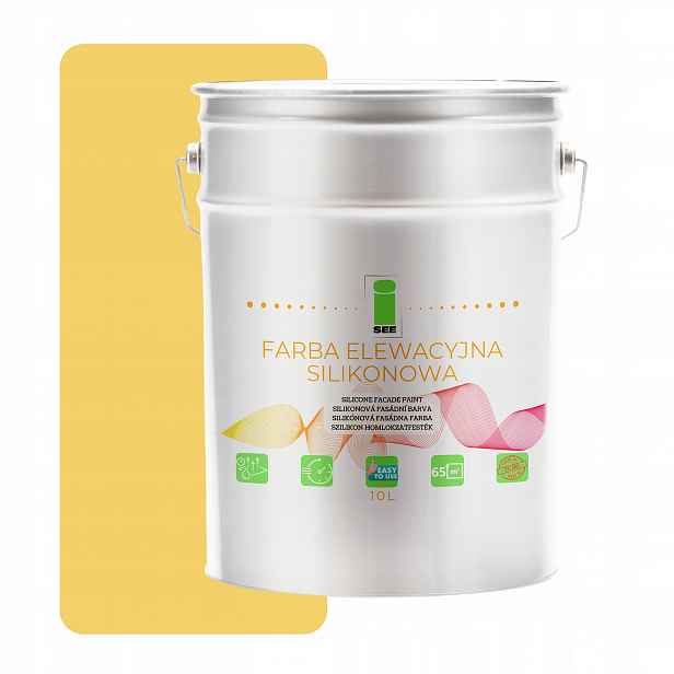 Barva Silikonová Fasádní Barva Žlutá Citronová 10L Protiřasový Prostředek