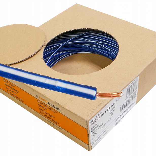 Kabel Lgy 0,5 mm Lapp Kabel tmavě modrý bílý pás 100m