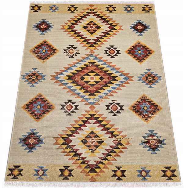 Modní Koberec Do Obývacího Pokoje Ložnice 120x170 Moderní Třásně Orient Aztek Boho