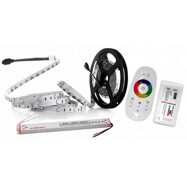Set Led Rgb Bílá 5050 Páska 5 m Dálkový Ovladač Dotyk