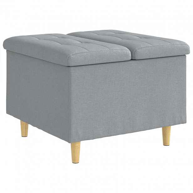 vidaXL Ottoman s úložným prostorem Světle šedá 60 x 60 x 45 cm textil