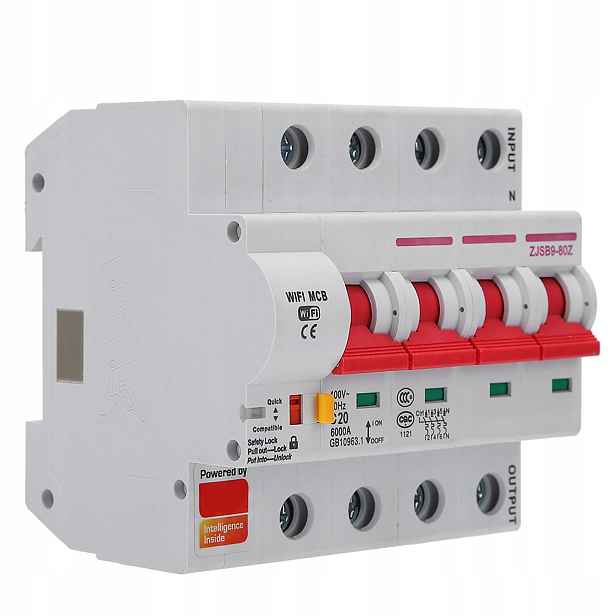 Vypínač Wifi 4P 20A 6KV Měření Energie