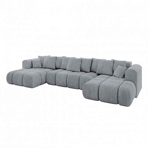 ALTDECOR SEDACÍ SOUPRAVA CLOUD-U-v1 405 x 185 x 90 světle šedý velur