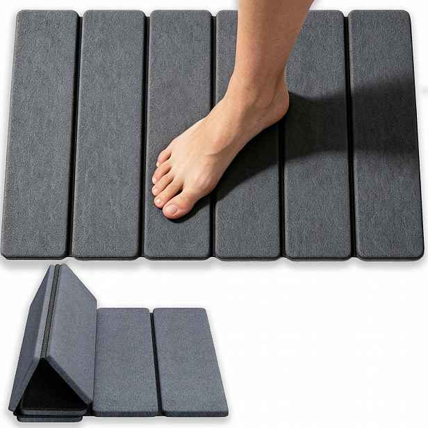 Koupelnová Předložka Šedá 60X39 CM Protiskluzová Podložka Měkká, Savá