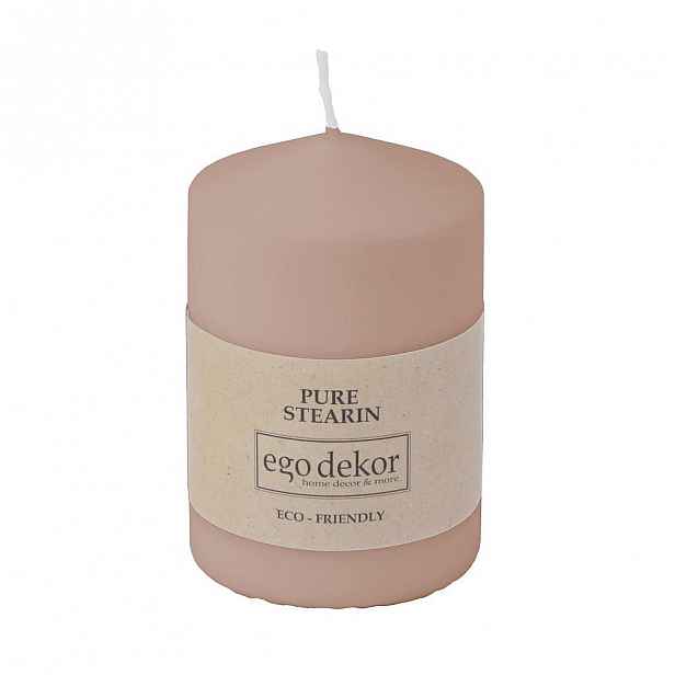Pudrově růžová svíčka Baltic Candles Eco Top, výška 10 cm
