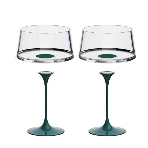 Sada 2 sklenice na šampaňské + 2 stopky Trebonn SplitGlass, 2 ks Barva: zelená