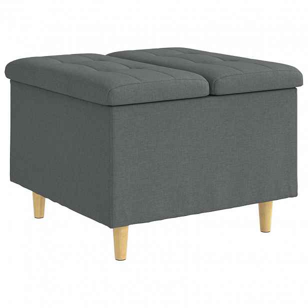 vidaXL Ottoman s úložným prostorem Tmavě šedá 60 x 60 x 45 cm textil