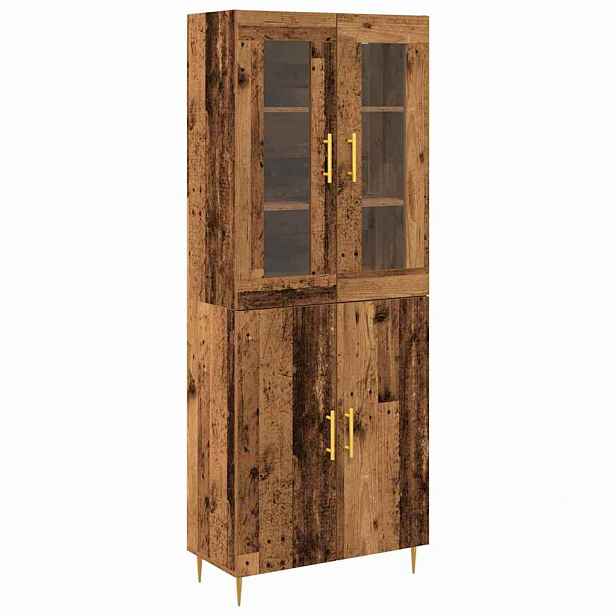 vidaXL Vysoký bufet 2 ks Staré dřevo 69,5 x 34 x 180 cm
