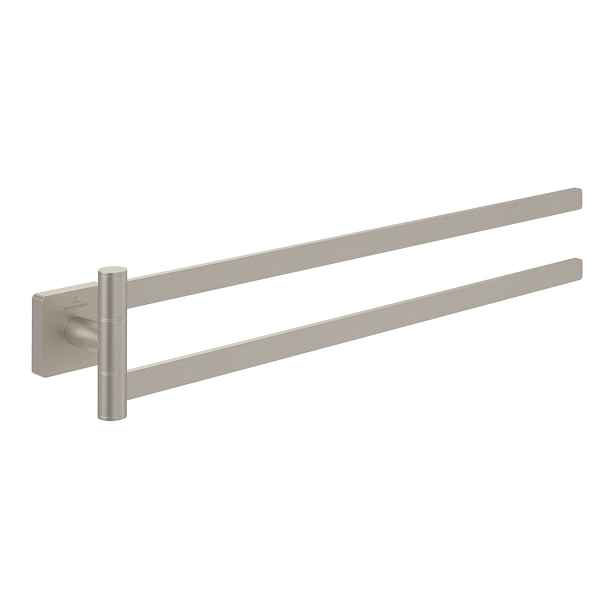 Villeroy & Boch Elements Striking - Držák ručníků dvojitý, délka 43 cm, matný kartáčovaný nikl TVA15202500064