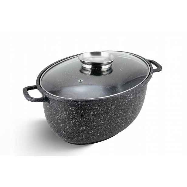 Hrnec Robustní pekáč 8 l 38 Cm Edenberg 9173 Mramor Indukce Gaz Víko