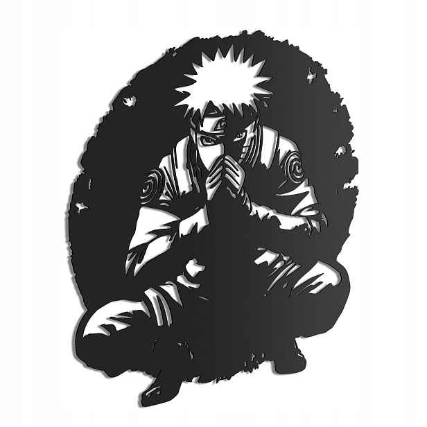 Naruto Uzumaki Dřevěný 3D obraz Anime