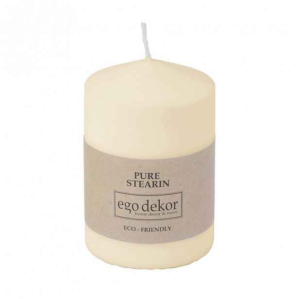 Smetanově bílá svíčka Baltic Candles Eco Top, výška 10 cm