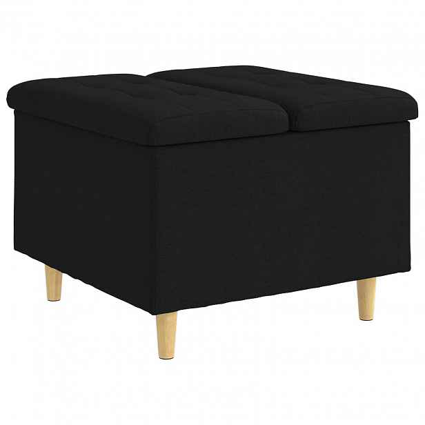 vidaXL Ottoman s úložným prostorem Černý 60 x 60 x 45 cm textil