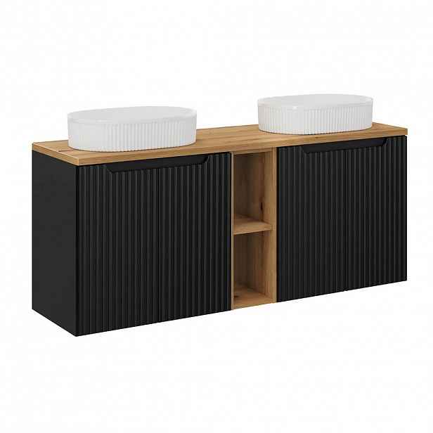 Petits-meubles DVOJUMYVADLO 140.4cm Riva Černá a dřevěná
