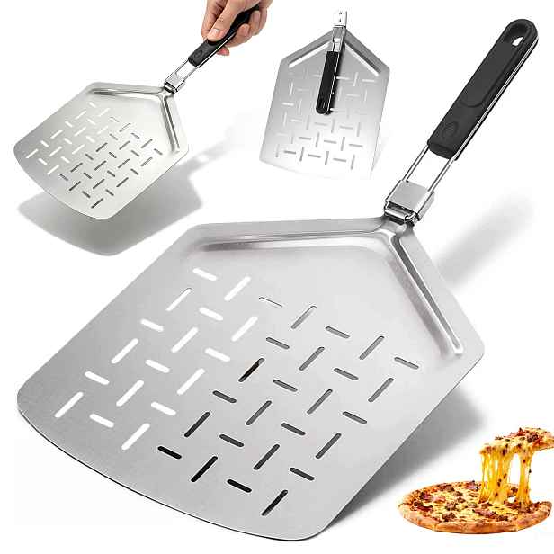 Lopata Na Pizzu Skládací Zásuvka Podnos Nerezová Ocel Inox Profesionální XXL