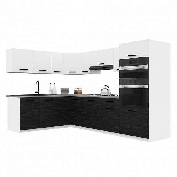 B BELINI GROUP KUCHYŇSKÁ LINKA Italia 8 420 cm , s pracovními deskami, Bílo-ebenová matná