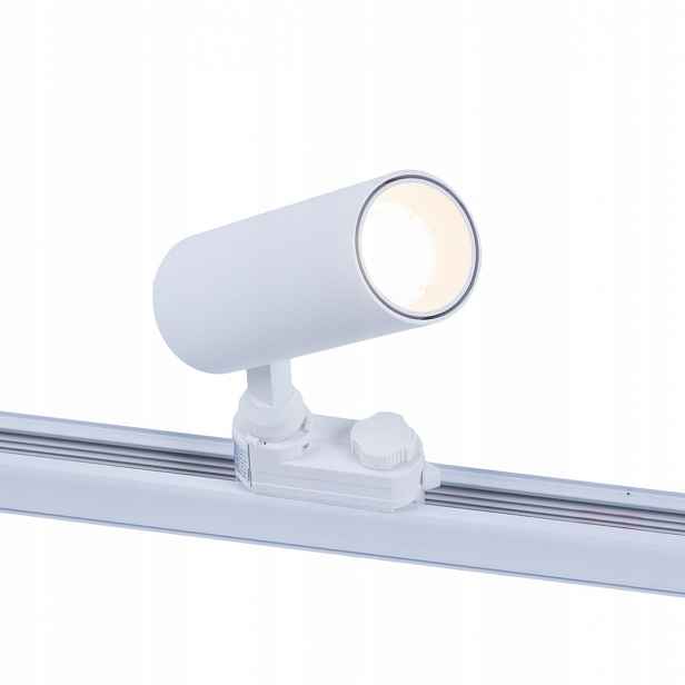 Bílý 3-fázový kolejnicový reflektor Abigali Posh Cree Cob 12W 3000K CRI90+ 36°