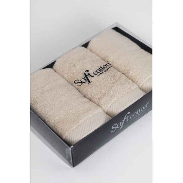 Dárková sada malých ručníků MICRO COTTON, 3 ks Světle béžová