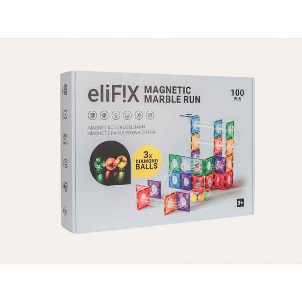 Magnetická stavebnice EliFix fresh - kuličková dráha 100 ks Typ kuliček: Svítící