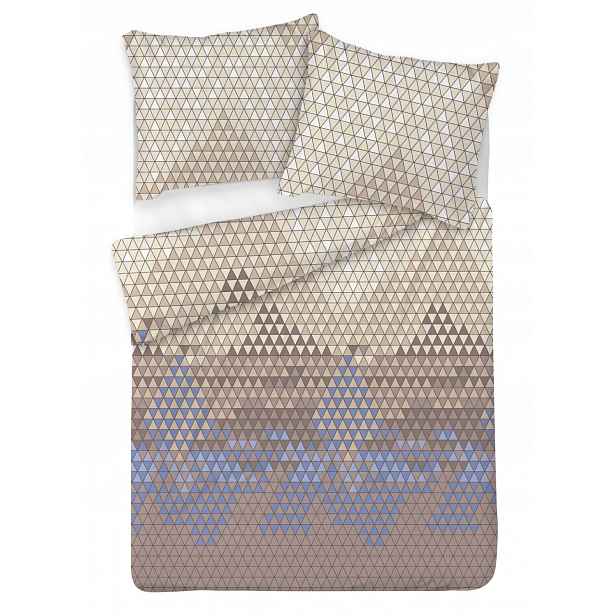 Povlečení saténové 160x200 béžová geometrie Exclusive