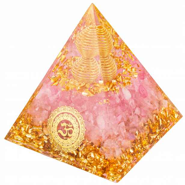 Pyramida Orgonit Pyramida Růžový Křemen Om Harmonizace 6 cm Jako Dárek