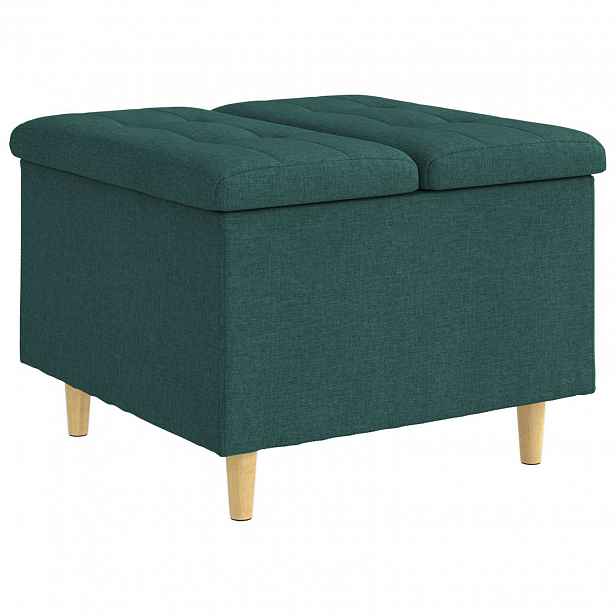 vidaXL Ottoman s úložným prostorem Tmavě zelená 60 x 60 x 45 cm textil