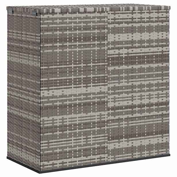 vidaXL Zahradní úložný box PE ratan 100 x 49 x 103,5 cm šedý