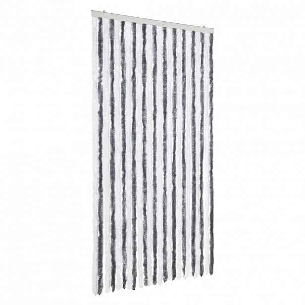 vidaXL Závěs proti hmyzu šedý a bílý 100 x 230 cm žinylka