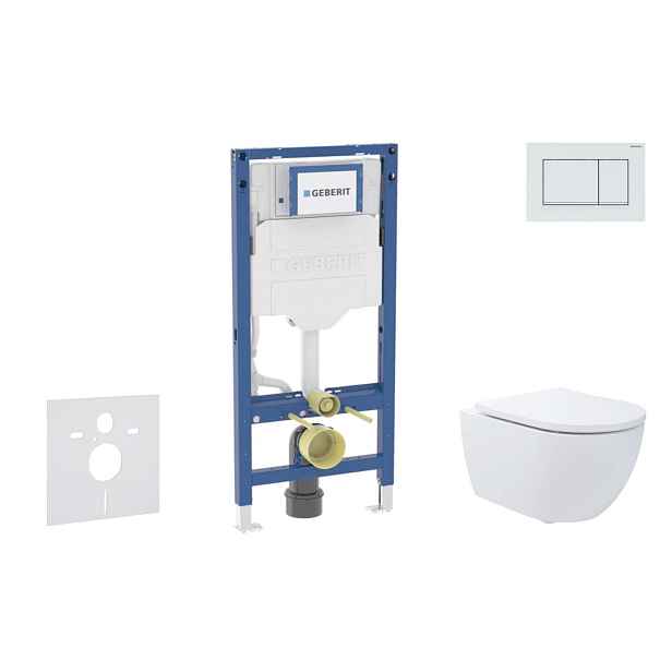 SANITINO - Set předstěnové instalace, klozetu Oudee a sedátka softclose, tlačítko Sigma20, bílá/bílá mat SANI11CA31161