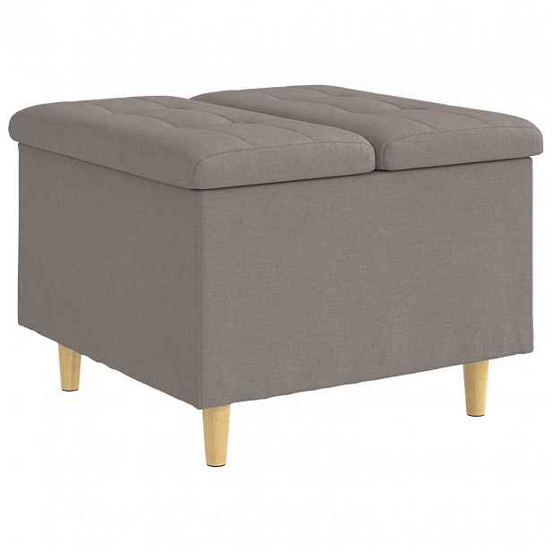 vidaXL Ottoman s úložným prostorem Taupe 60 x 60 x 45 cm textil